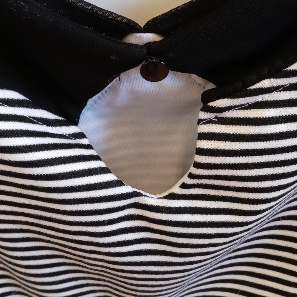 Attractive Papaya dressy black & white striped lined tank Size L - Picture 6 of 6